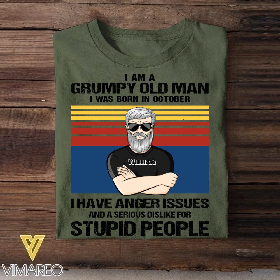 Personalized I Am Grumpy Old Man Was Born In October Tshirt Printed 22JUY-HQ16