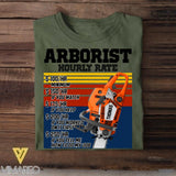 Personalized Arborist Hourly Rate Tshirt Printed 22JUY-DT16