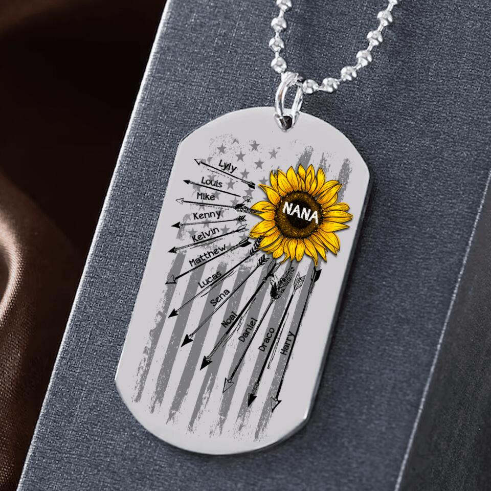 Personalized Kid With Sun Flower Necklaces Printed DMDT1807