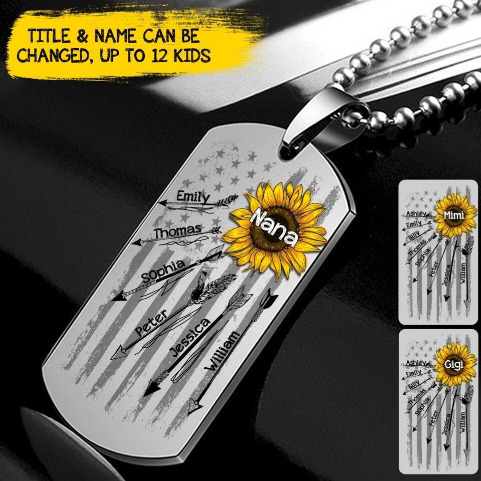 Personalized Kid With Sun Flower Necklaces Printed DMDT1807