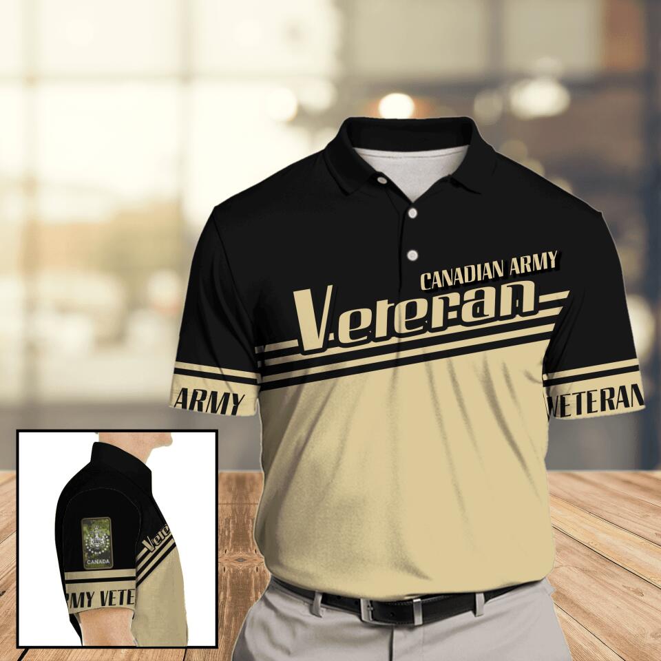 Personalized Canadian Army Veteran Polo Shirts 3D Printed DHHC1907