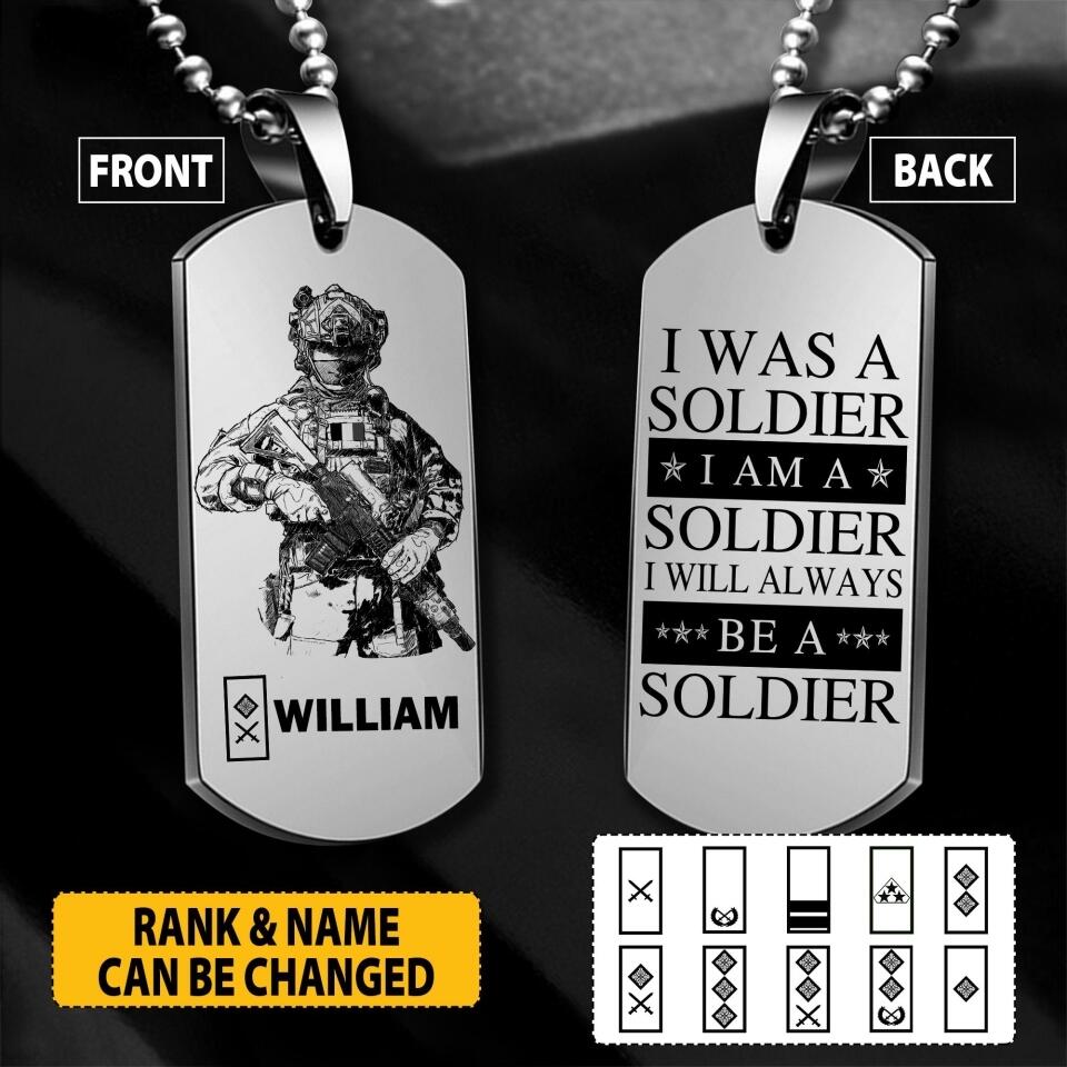 Personalized Irish Veterans/Soldier Necklaces Printed 22JUY-HY19