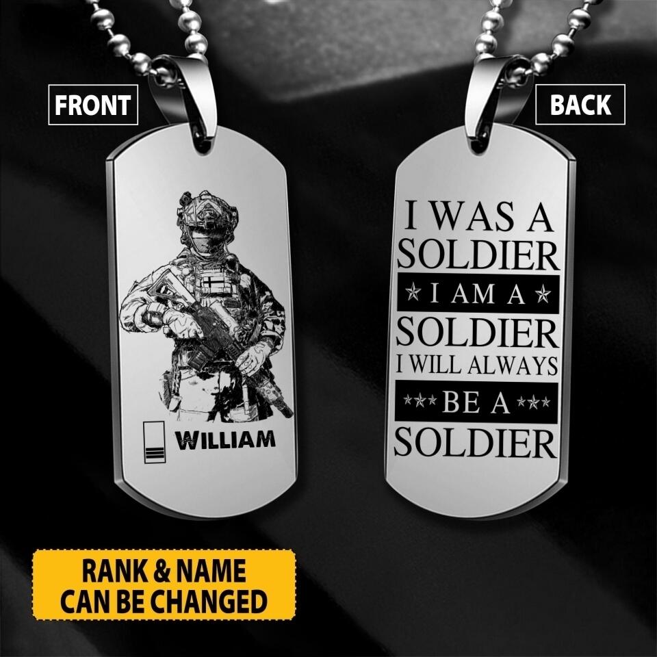 Personalized Danish Veterans/Soldier Necklaces Printed 22JUY-HY19