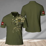 Personalized Austria Veteran/ Solider Camo Polo Shirts 3D Printed QTHC2007
