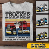 Personalized Grumpy Trucker Tshirt Printed 22JUY-DT21