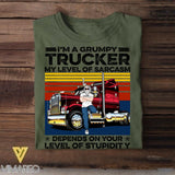 Personalized Grumpy Trucker Tshirt Printed 22JUY-DT21
