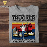 Personalized Grumpy Trucker Tshirt Printed 22JUY-DT21