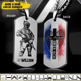 Personalized One Nation Under God French Solider/ Veteran Printed QTDT2507