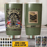 Personalized I Am An UK Grumpy Veteran I Can Fix Stupid  Tumbler Printed QTVQ2607