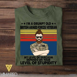 Personalized British Veterans/Soldier Tshirt Printed 22JUY-DT25