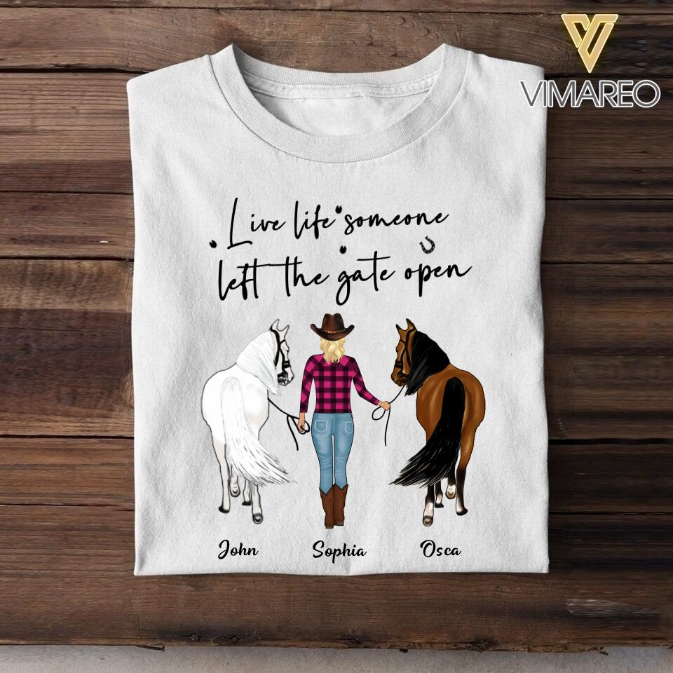 Personalized Live Life Someone Left The Gate Open Silicon Tshirt QTHC2707