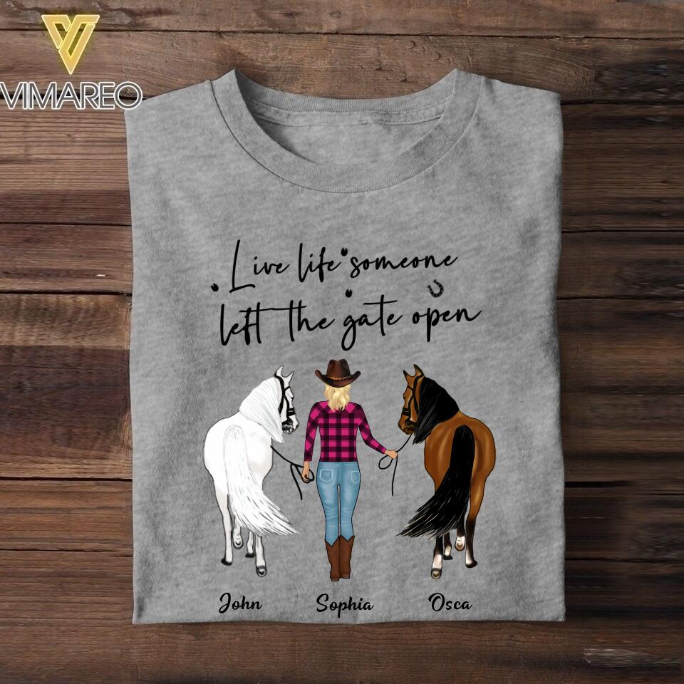 Personalized Live Life Someone Left The Gate Open Silicon Tshirt QTHC2707