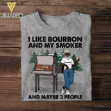 Personalized BBQ I Like Bourbon And My Smoker Camping Man Tshirt Printed 22JUY-MA22