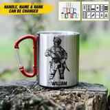 Personalized Swiss Veterans/Soldier Carabiner Mug Printed 22JUY-DT28