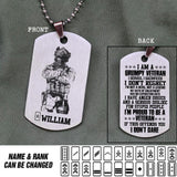Personalized Swiss Veterans/Soldier Necklaces Printed 22JUY-DT28