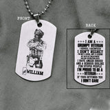 Personalized Swiss Veterans/Soldier Necklaces Printed 22JUY-DT28