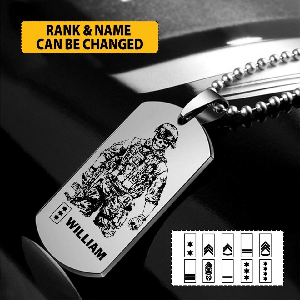 Personalized Danish Soldier Dog Tag Printed 22JUY-HY29