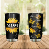 Personalized Mon Sunflower Butterfly Kid Name Tumbler Printed QTDT3007