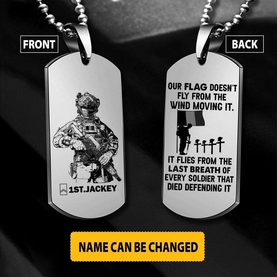Personalized Belgian Soldier/Veterans Necklaces Printed 22JUY-HY28