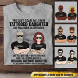Personalized I Have Tattooed Daughter She Was Born In September Tshirt Printed QTDT0108
