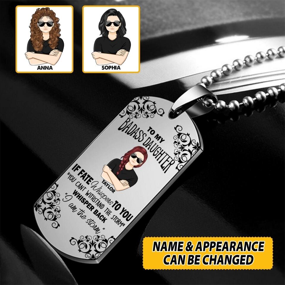 Personalized To My Badass Daughter Necklaces Printed QTHY0508