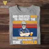 Personalized God Created Beer To Prevent The Australian Army From Taking Over Tshirt Printed QTVQ0508