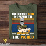 Personalized God Created Beer To Prevent The German Army From Taking Over Tshirt Printed QTVQ0508