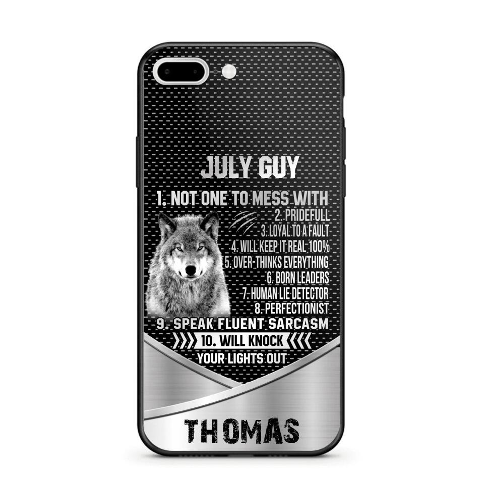 Personalized Wolf Custom Month And Name Phone Case Printed NQDT0808
