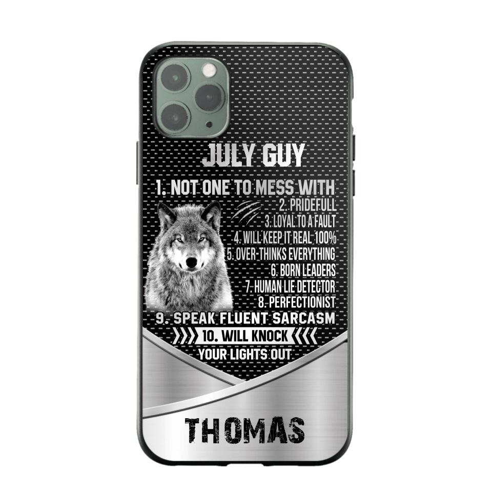 Personalized Wolf Custom Month And Name Phone Case Printed NQDT0808