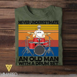 Personalized Never Underestimate An Old Man With A Drum Set Tshirt Printed 22AUG-DT09