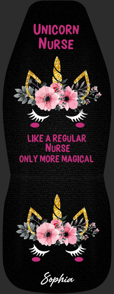 Personalized Unicorn Nurse Car Seat Covers 3D Printed 22AUG-HQ09