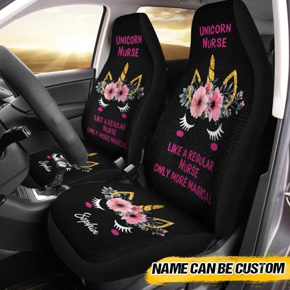 Personalized Unicorn Nurse Car Seat Covers 3D Printed 22AUG-HQ09