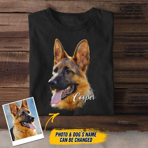 Personalized German Shepherd Upload Photo Tshirt Printed QTDT0908
