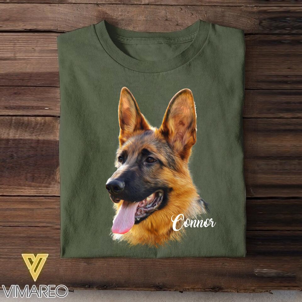 Personalized German Shepherd Upload Photo Tshirt Printed QTDT0908