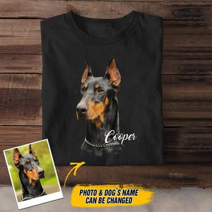 Personalized Doberman Upload Photo Tshirt Printed QTDT0908