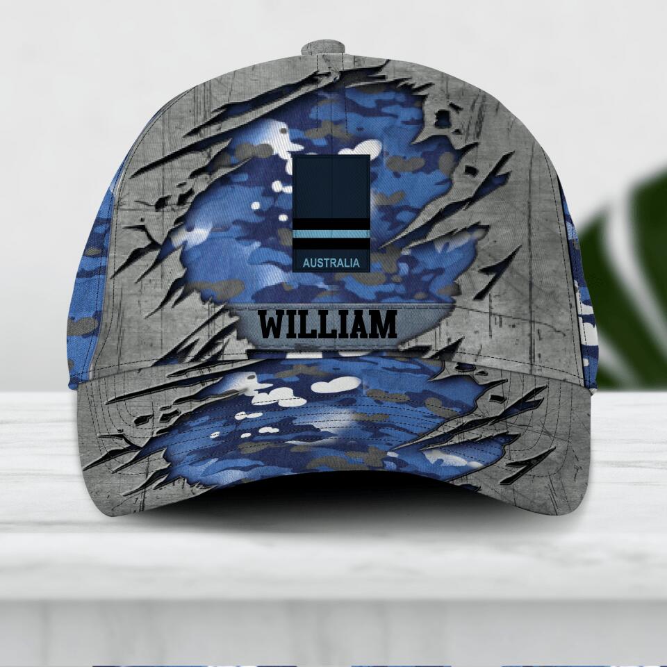 Personalized Australian Veteran/ Solider Peaked Cap 3D Printed 22AUG-DT13