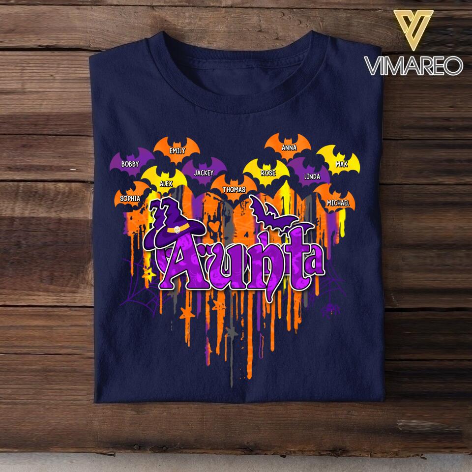 Personalized Halloween Aunt Or Grandma Kid Name Tshirt Printed QTDT1708