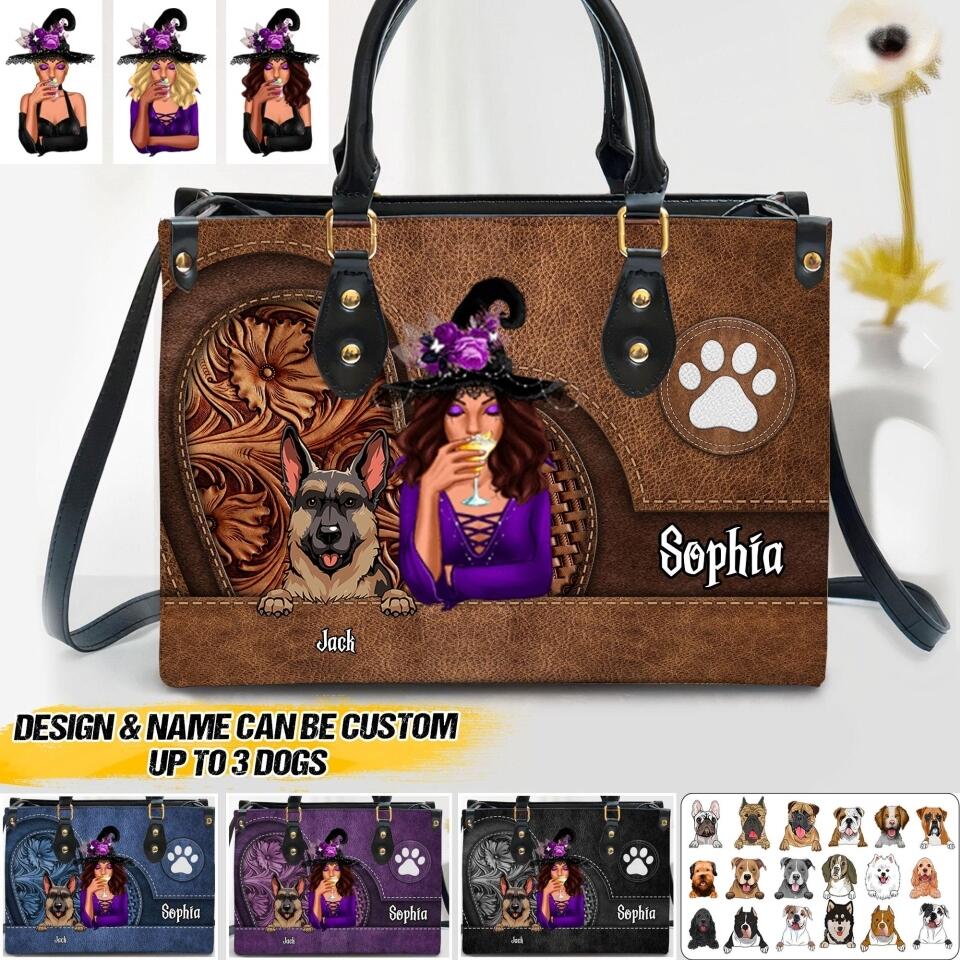 Personalized Dog Mom Leather Bag Printed NQVQ1708