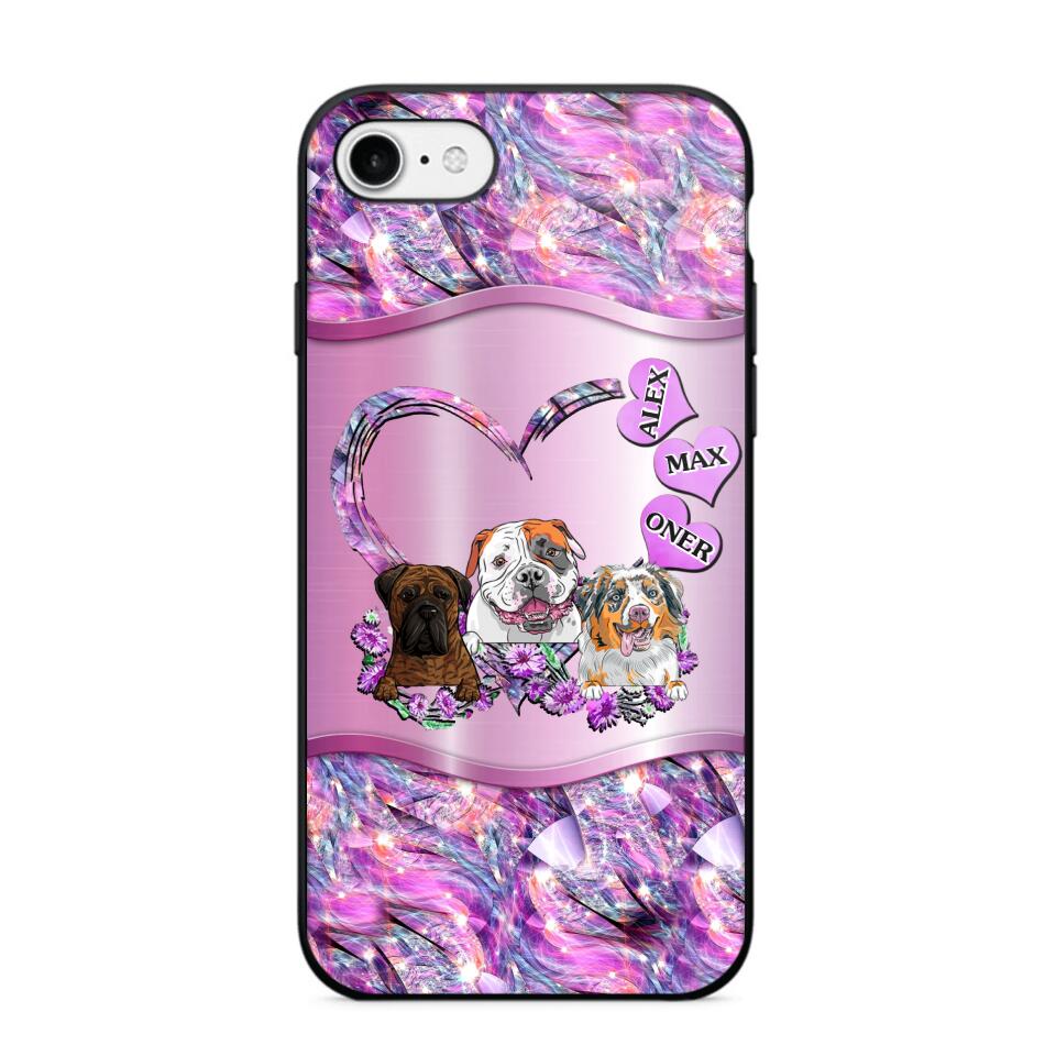 Personalized Dog Lover Sparkling Phone Case Printed 22AUG-MA25