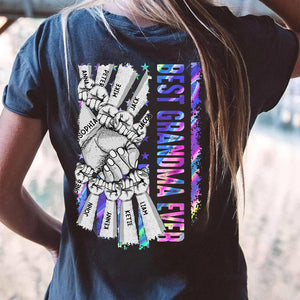 Personalized Best Grandma Ever sparkling Tshirt Printed 22AUG-DT26