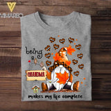 Personalized Being A Grandma Makes My Life Complete Kid Name Tshirt Printed QTVQ2908