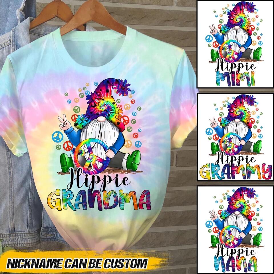 Personalized Hippie Grandma Tie Dye Tshirt 3D Printed QTVQ0509