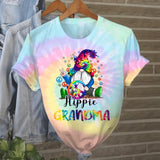 Personalized Hippie Grandma Tie Dye Tshirt 3D Printed QTVQ0509