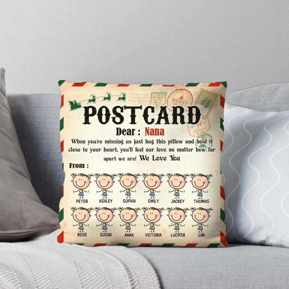 Personalized Postcard Dear Grandma Nana We Love Your From Kid Name Pillow Printed QTVQ0709