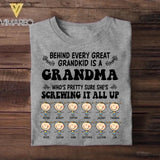 Personalized Behind Every Great Grandkid Is A Grandma  Kid Name Tshirt Printed QTDT0709