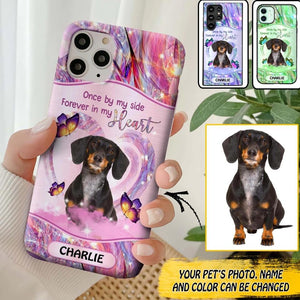 Personalized Once By My Side, Forever In My Heart Sparkling Heart Upload Photo Phone Case Printed NQDT0809