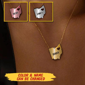 Personalized Ohio Girl Necklace Printed QTMA1309