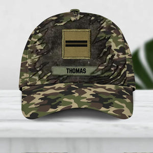 Personalized French Veteran/ Solider Camo Rank Peaked Cap 3D Printed QTDT2409