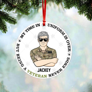 Personalized British Veteran/Solider Never Ends Christmas Wood Ornament Printed 22SEP-HQ24