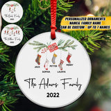 Personalized Family With Name Christmas Wood Ornament Printed QTVQ2709